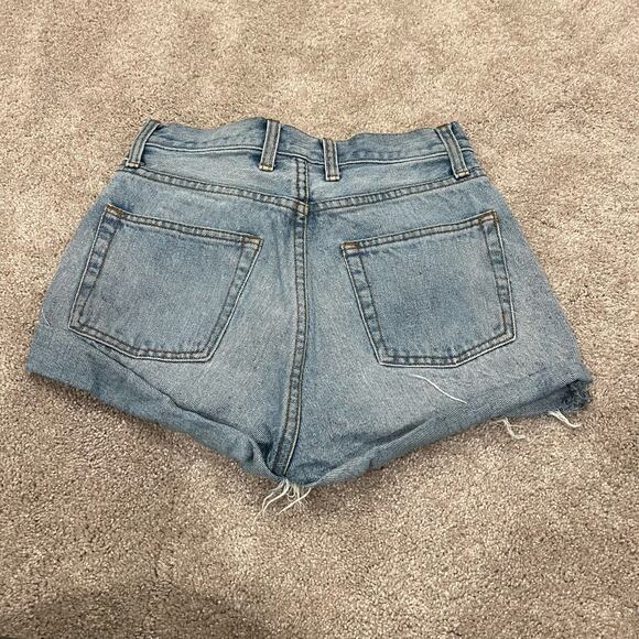 J Galt Women's Jean Short High Waisted Denim Distressed Size Medium - Picture 3 of 7